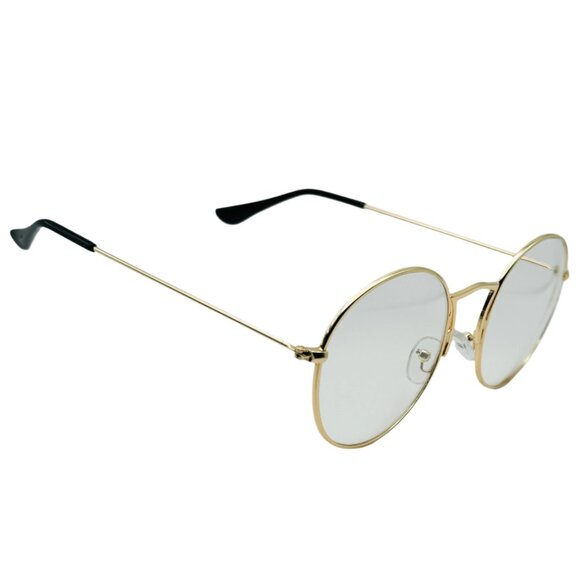 9132 | Retro Round Clear Lens Glasses - Picture 2 of 6